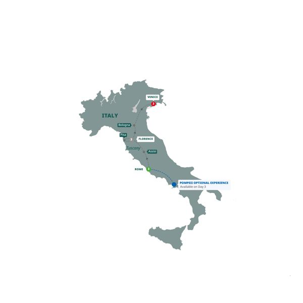 Great Italian Cities Itinerary Map