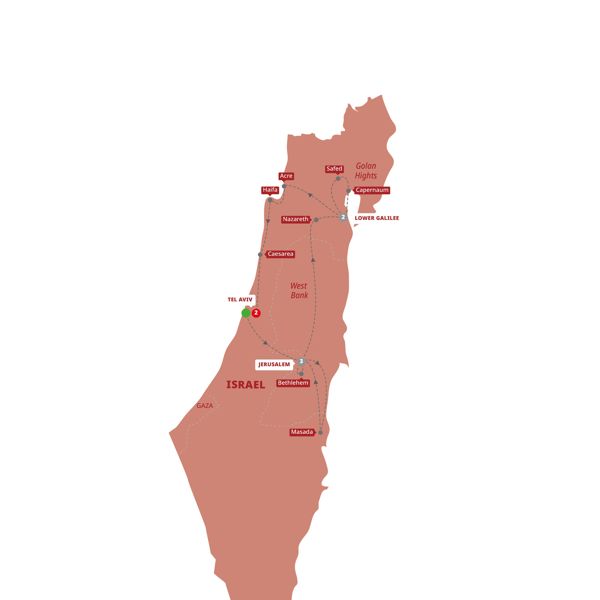 tourhub | Trafalgar | Best of Israel | Tour Map