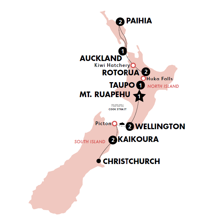 tourhub | Contiki | Northern Choice Reverse (Oct 2023 to May 2024) | Tour Map