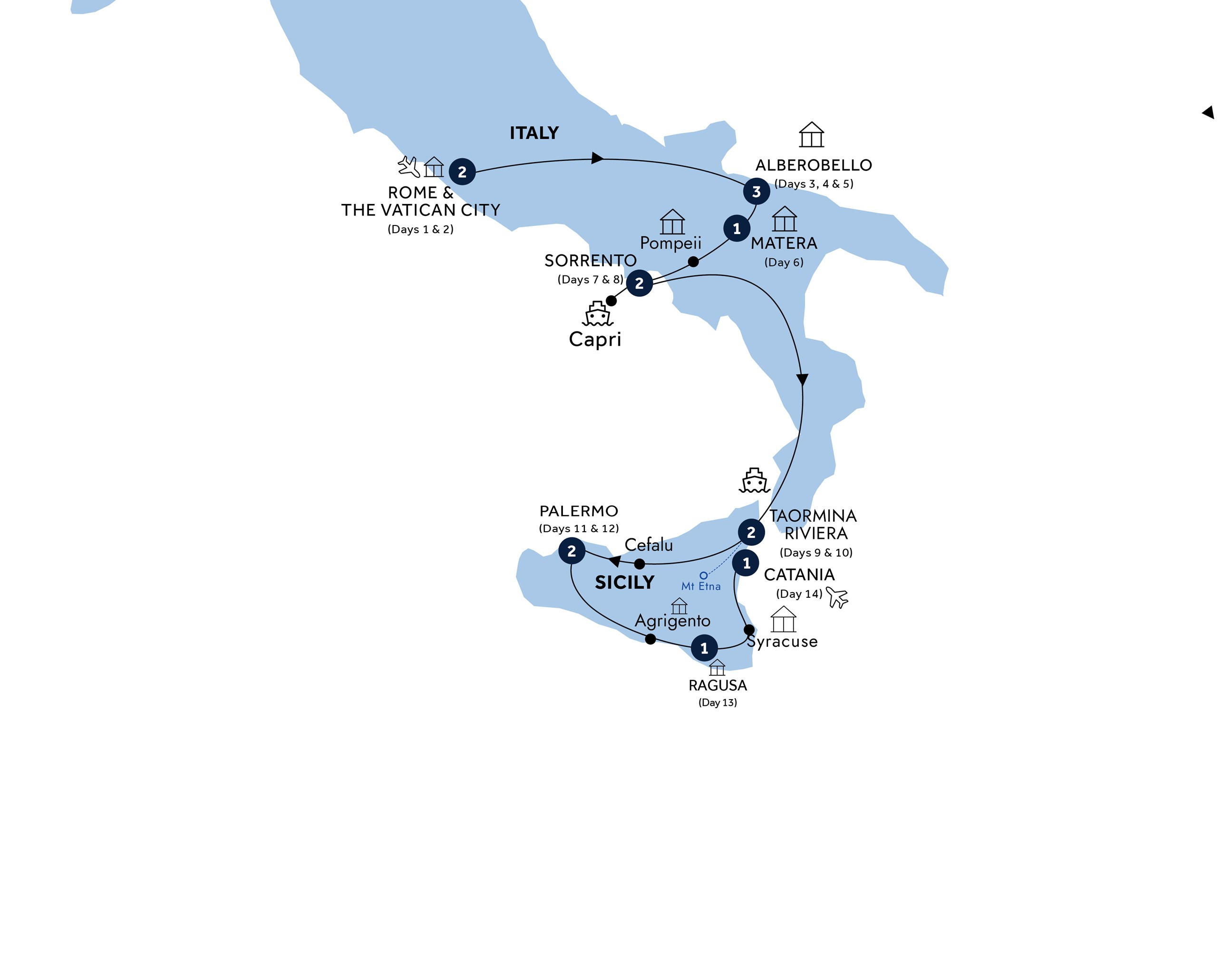 tourhub | Insight Vacations | Country Roads of Southern Italy & Sicily - Classic Group | Tour Map