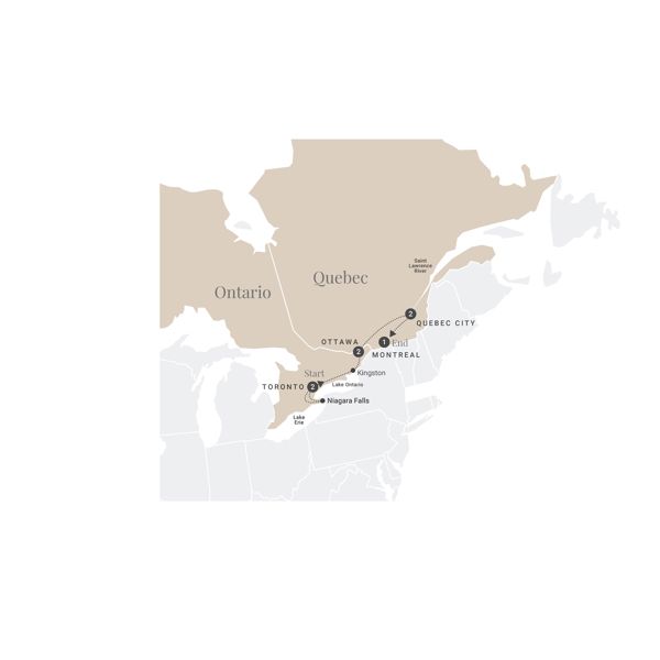 Map Indulgence Eastern Canada Luxury Tour 2024
