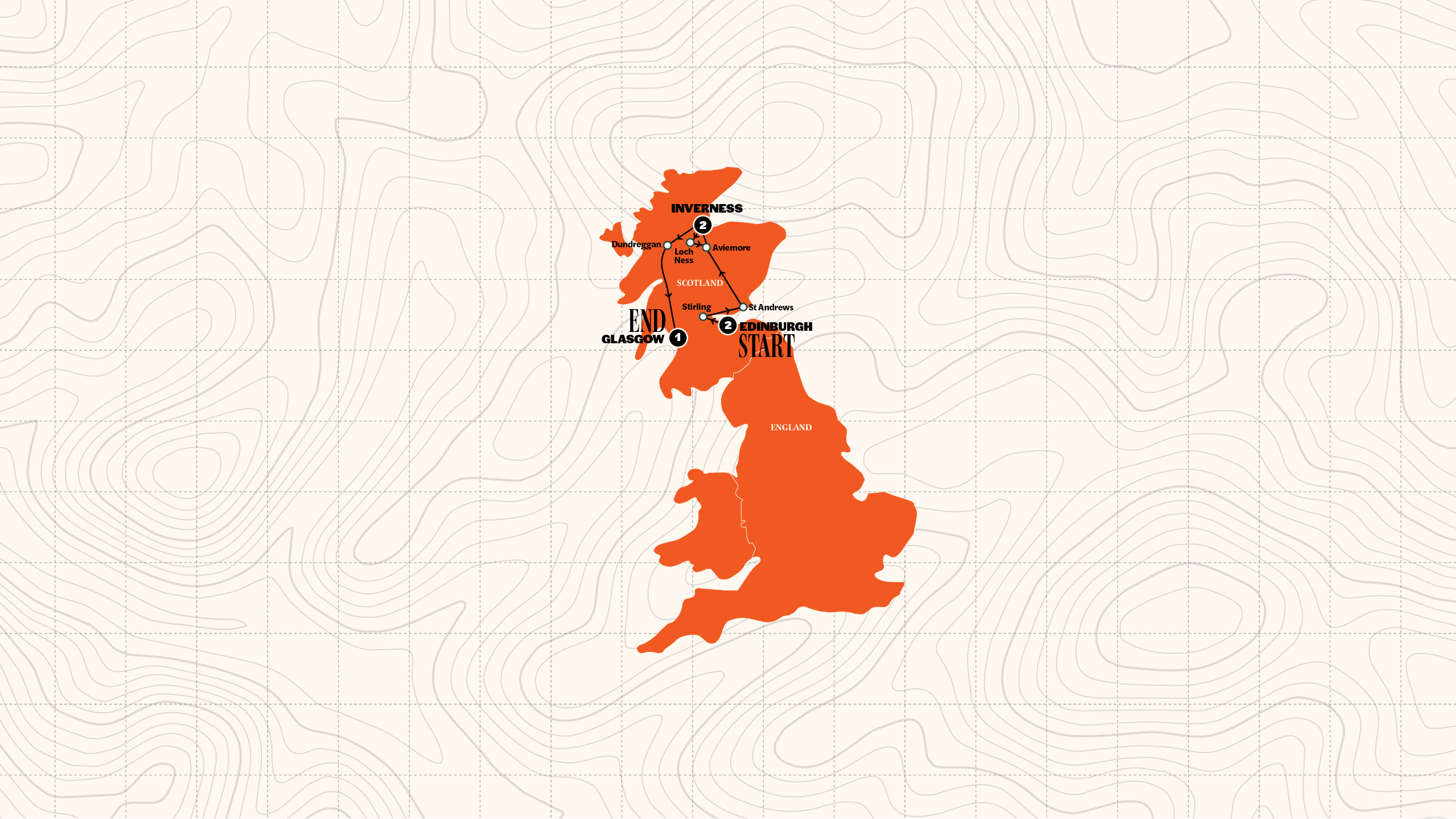 Map of Scotland in a Week | Classic | Winter 2026/2027 from Contiki