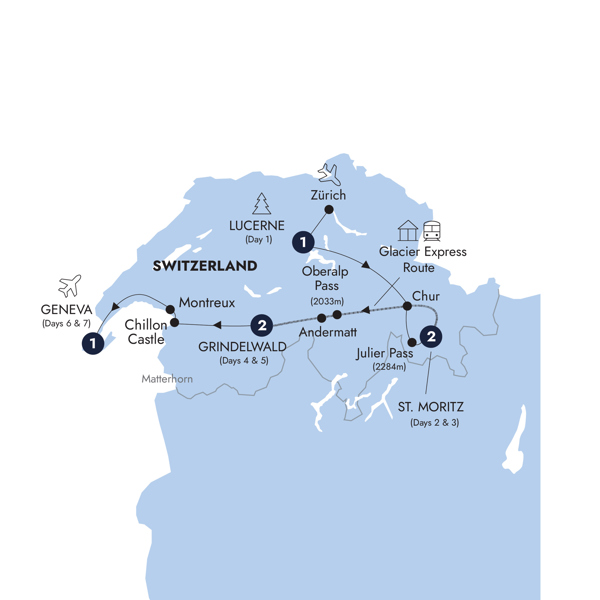 Magical Switzerland Itinerary Map