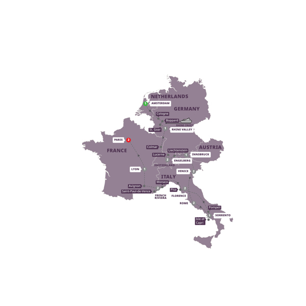 Traditional Europe Itinerary Map