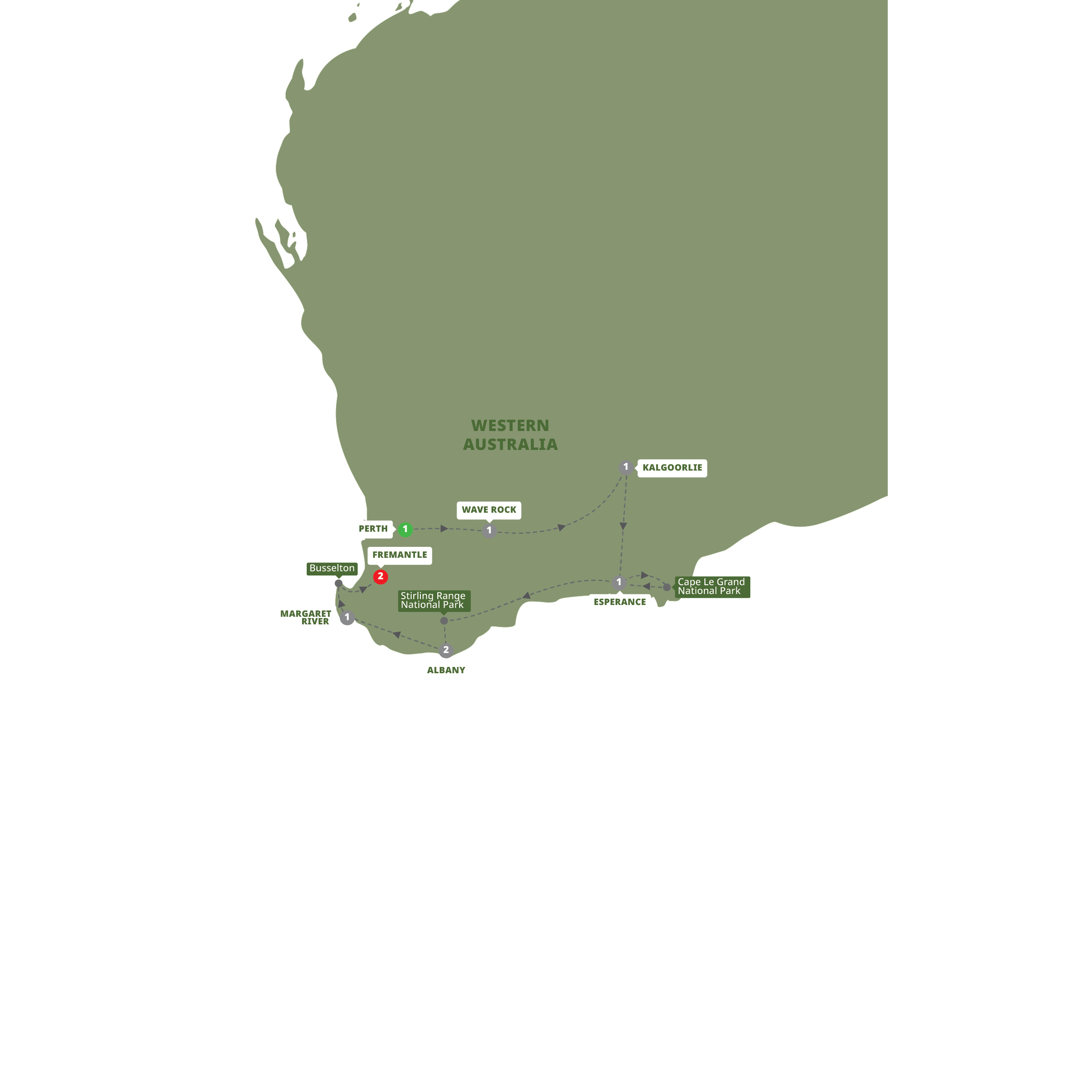 Map of South Western Escape from Trafalgar