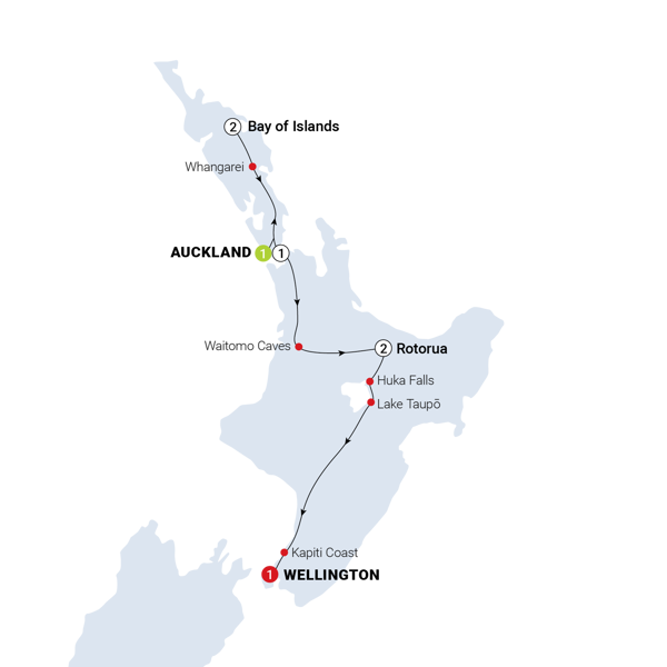 Northern Spotlight Itinerary Map