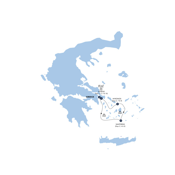 Greek Island Hopper - Classic Group Itinerary Map