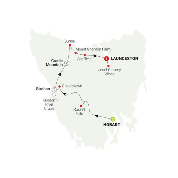 Tassie's Parks & Nature Itinerary Map