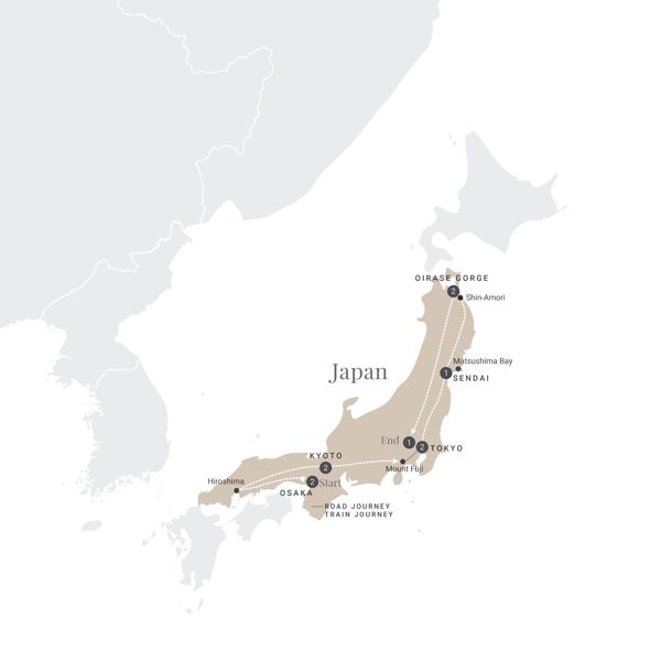 Majestic Japan Luxury Tour Map