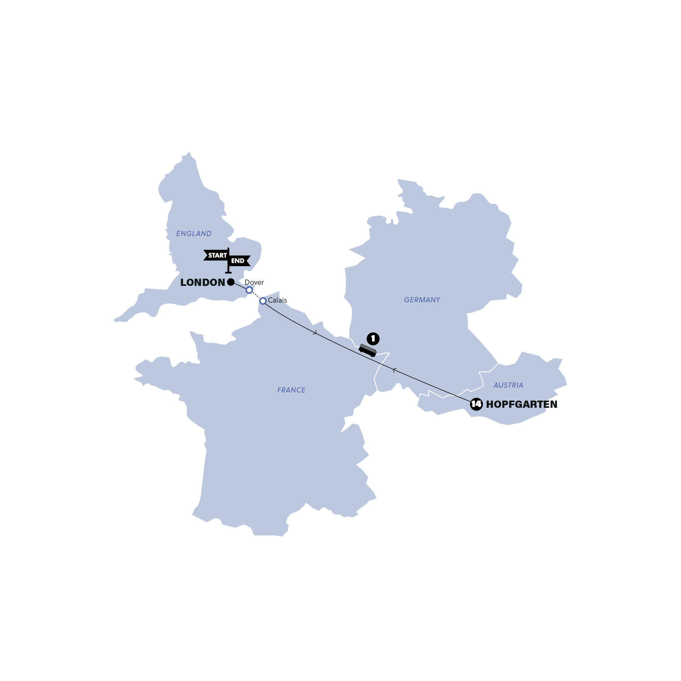 Map of Ski Austria: 2 Weeks | Coach From London | Winter 2025/2026 from Contiki