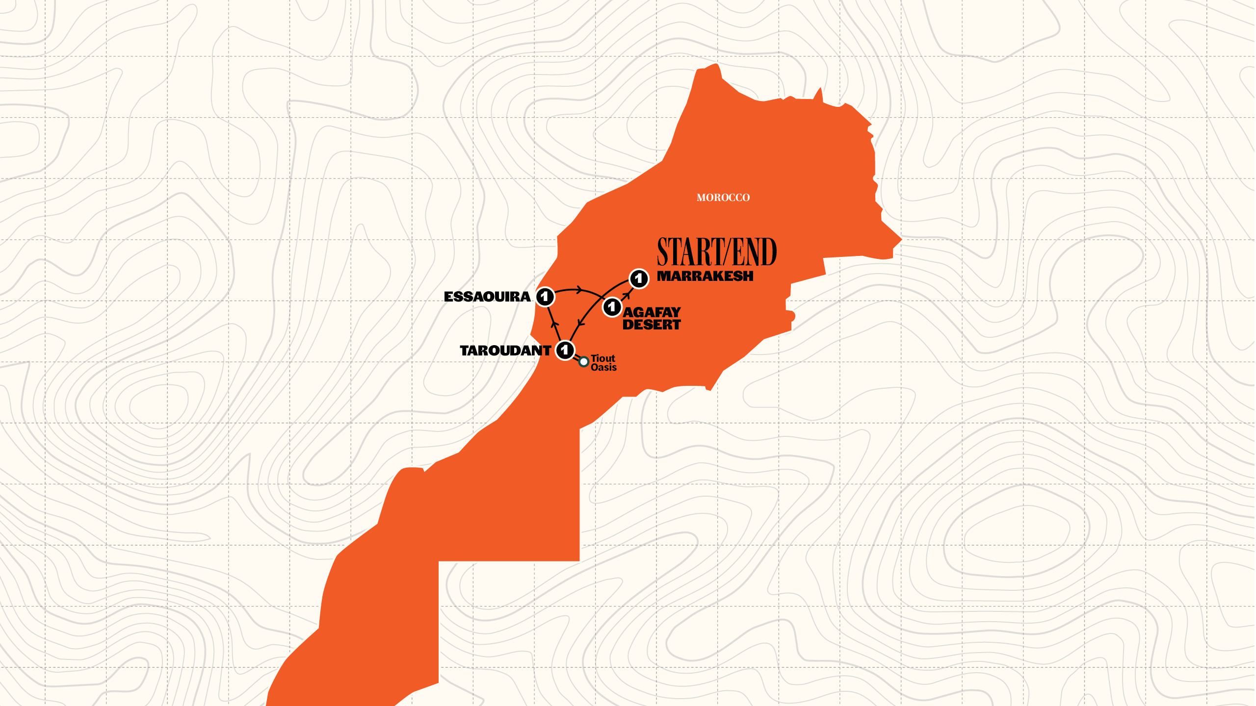 Map of Culture and Coastlines in Morocco | Winter 2026/2027 from Contiki