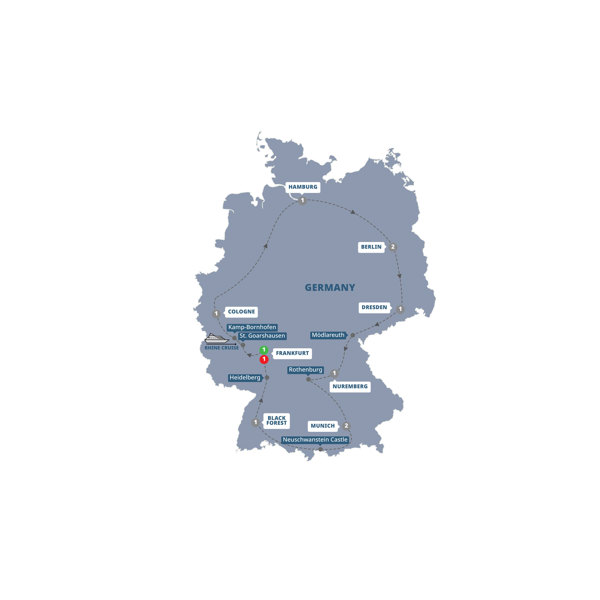 Best of Germany Itinerary Map