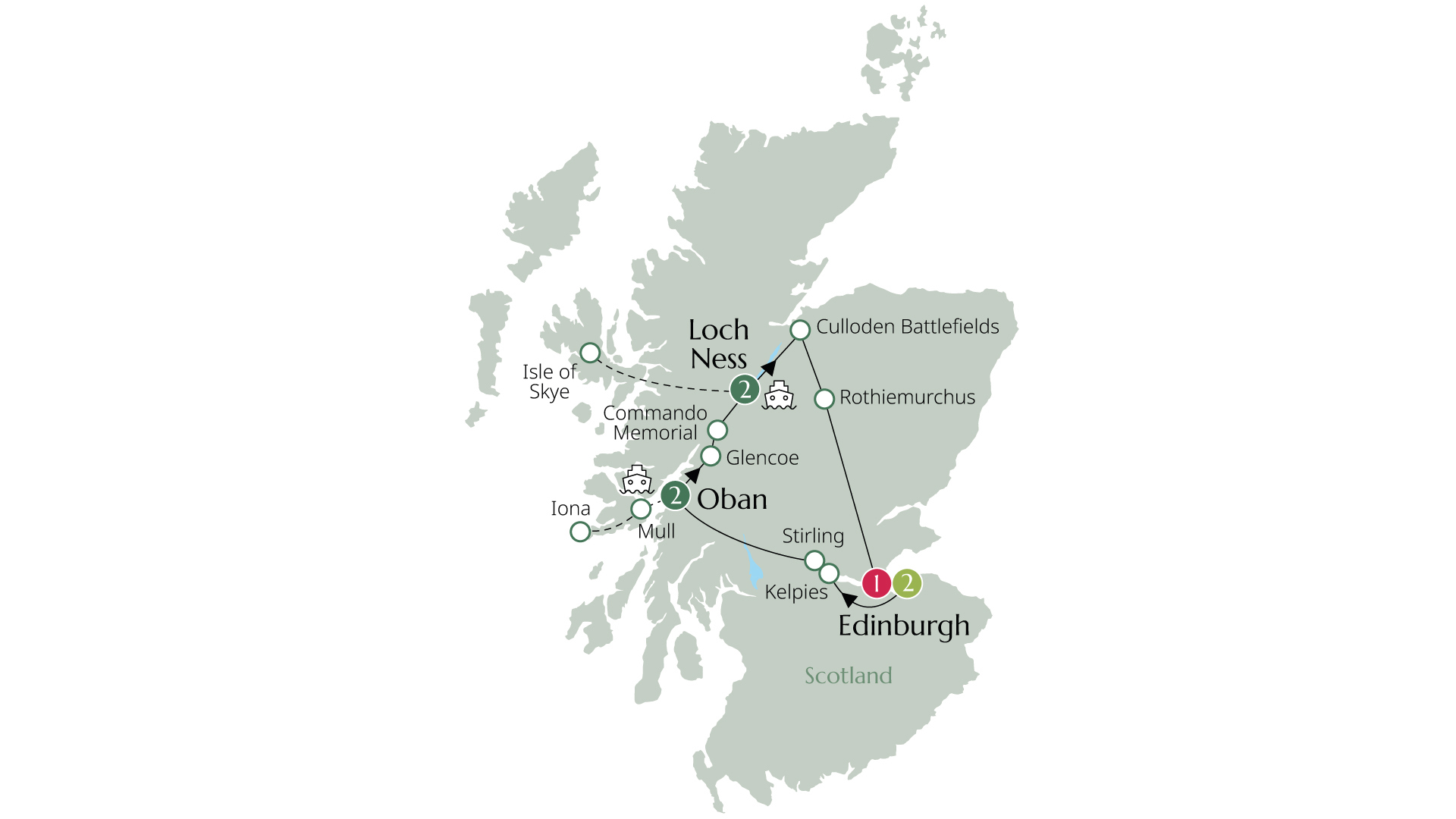 Map of Scotland at Leisure from Brendan Vacations
