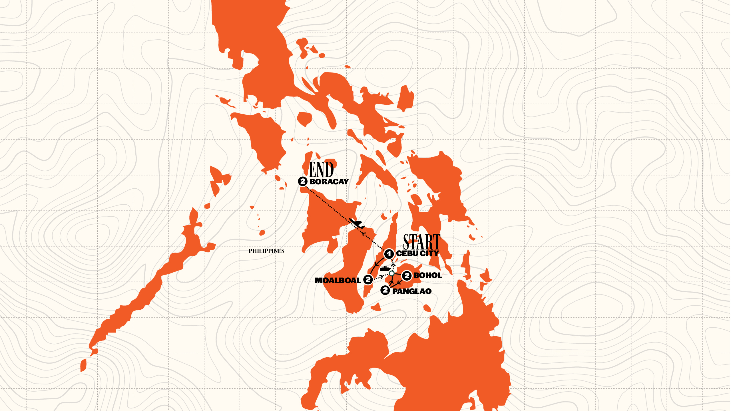 Map of Philippines Island Hopping East | 2026-2027 from Contiki