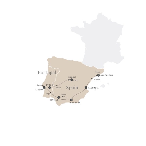 tourhub | Luxury Gold | Spain & Portugal in Style | Tour Map