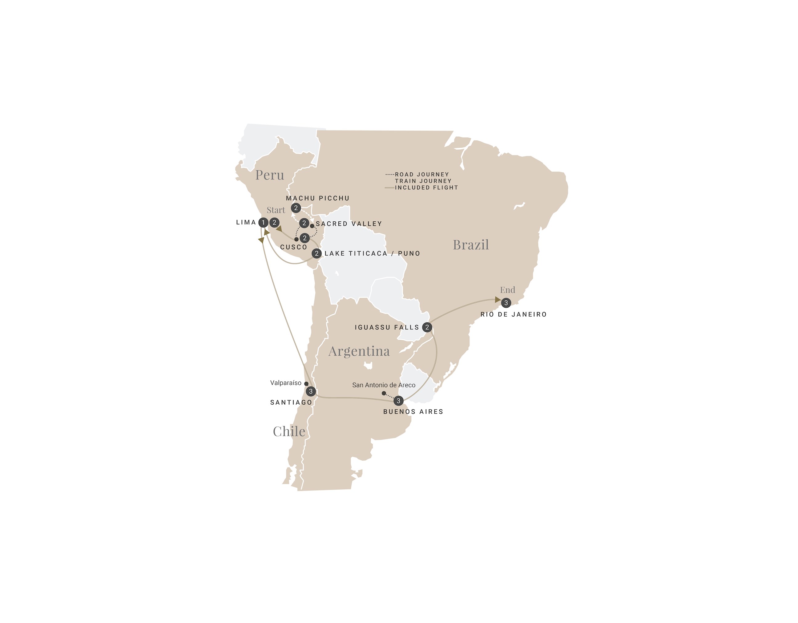 tourhub | Luxury Gold | Grand South America | Tour Map