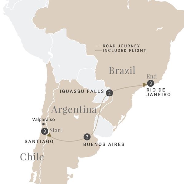 tourhub | Luxury Gold | Classic South America | NCRAZN20 | Route Map