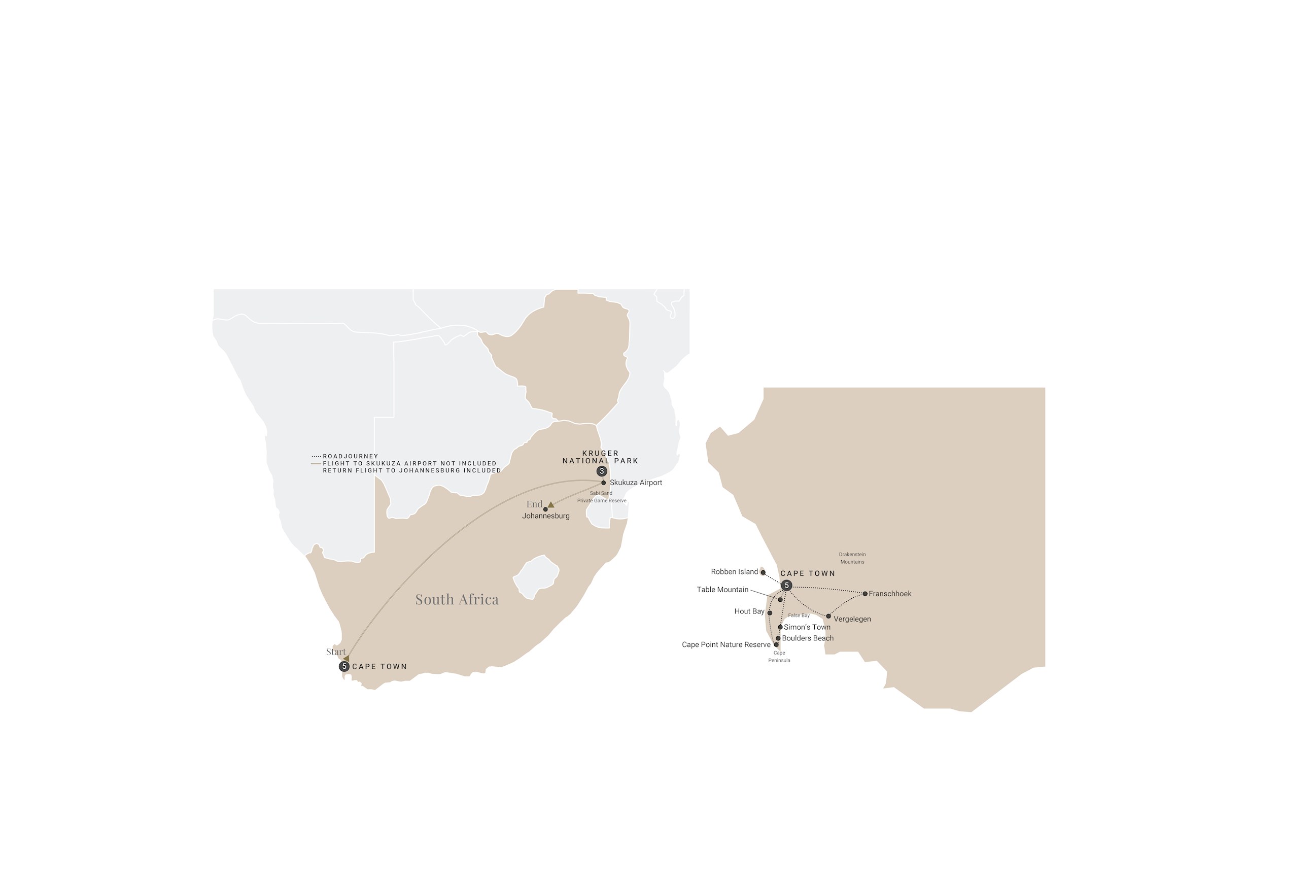tourhub | Luxury Gold | Spectacular South Africa | Tour Map