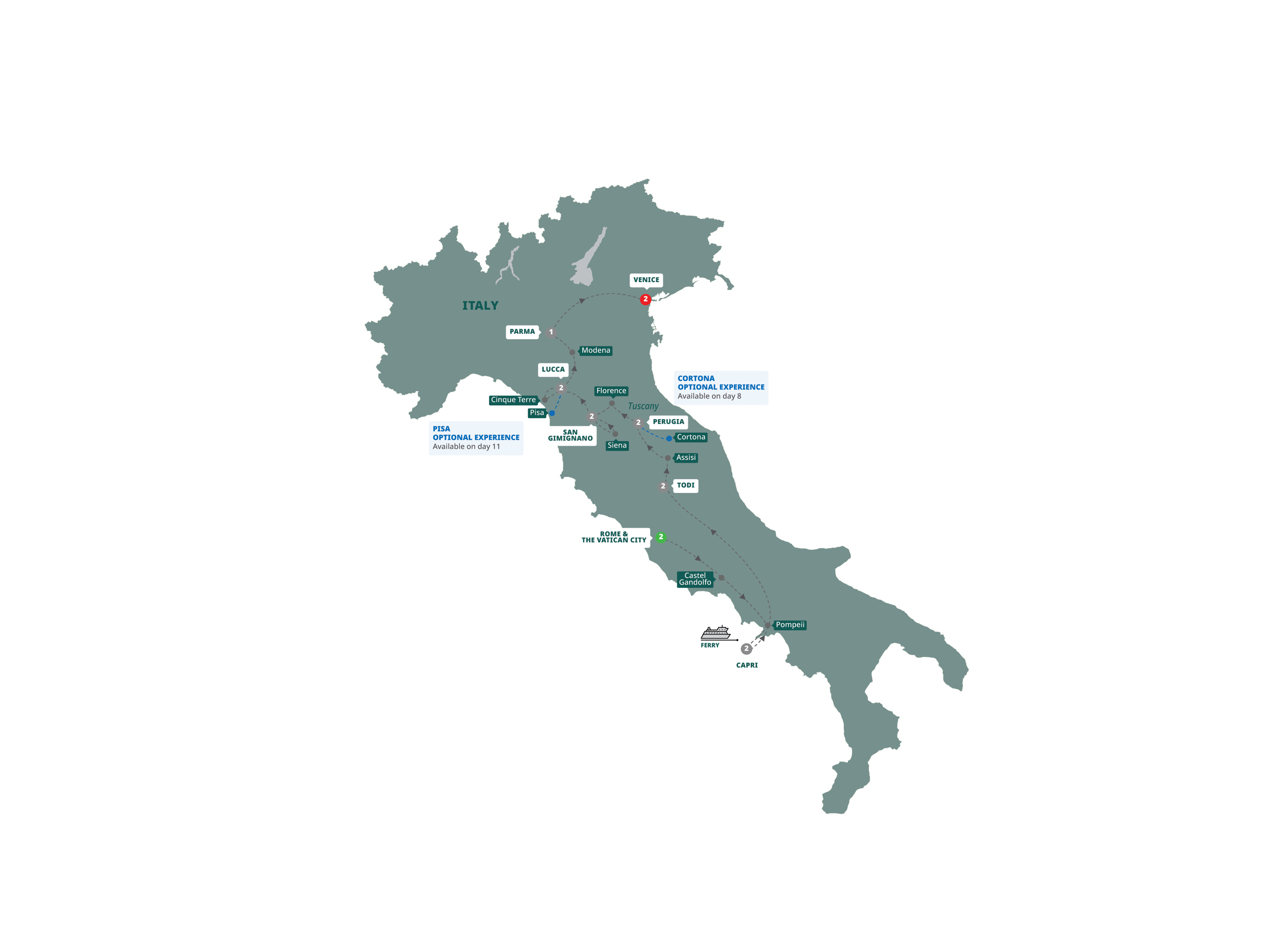 Map Country Roads Of Italy Guided Tour XE722 27