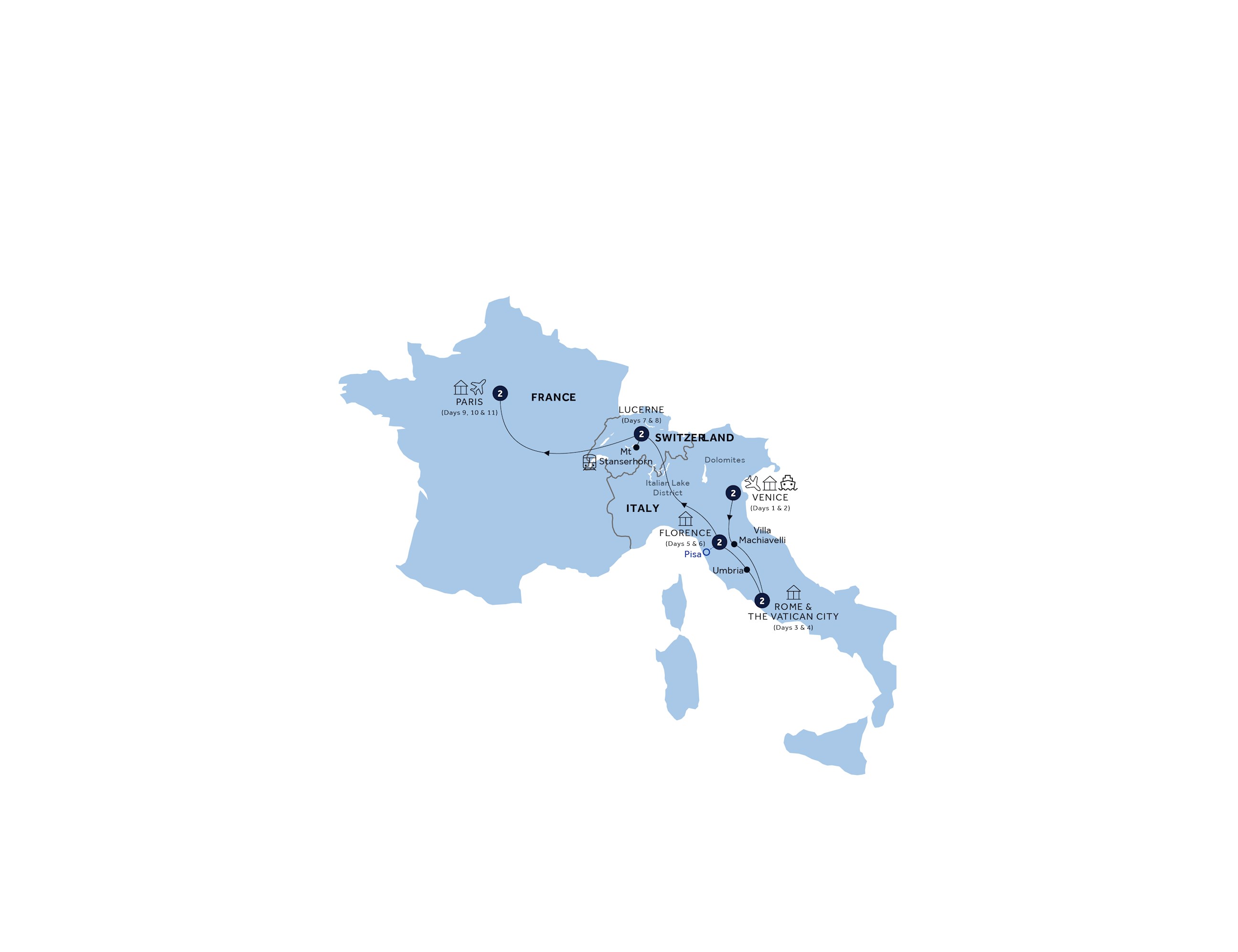 tourhub | Insight Vacations | European Dream - End Paris, Small Group | Tour Map