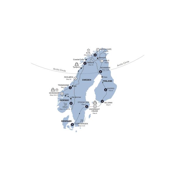 tourhub | Insight Vacations | Grand Scandinavia - Classic Group | Tour Map
