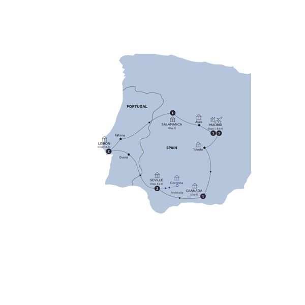 Amazing Spain & Portugal - Small Group, Summer Itinerary Map