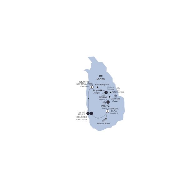 Classical Sri Lanka - Classic Group Itinerary Map