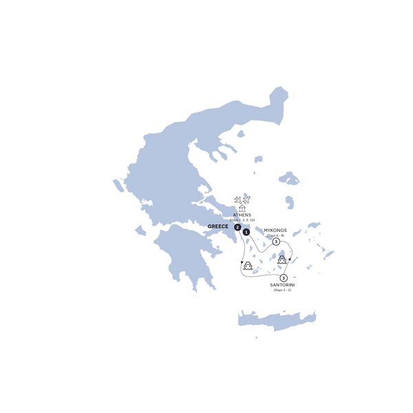 tourhub | Insight Vacations | Greek Island Hopper - Classic Group | Tour Map