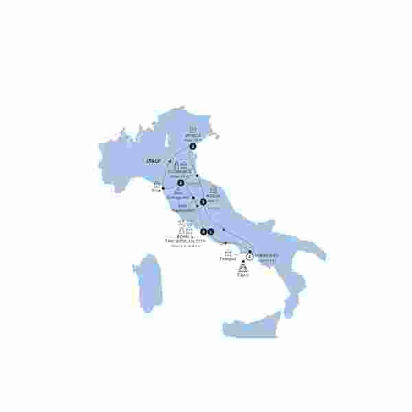 tourhub | Insight Vacations | Best of Italy - Classic Group, Winter | Tour Map