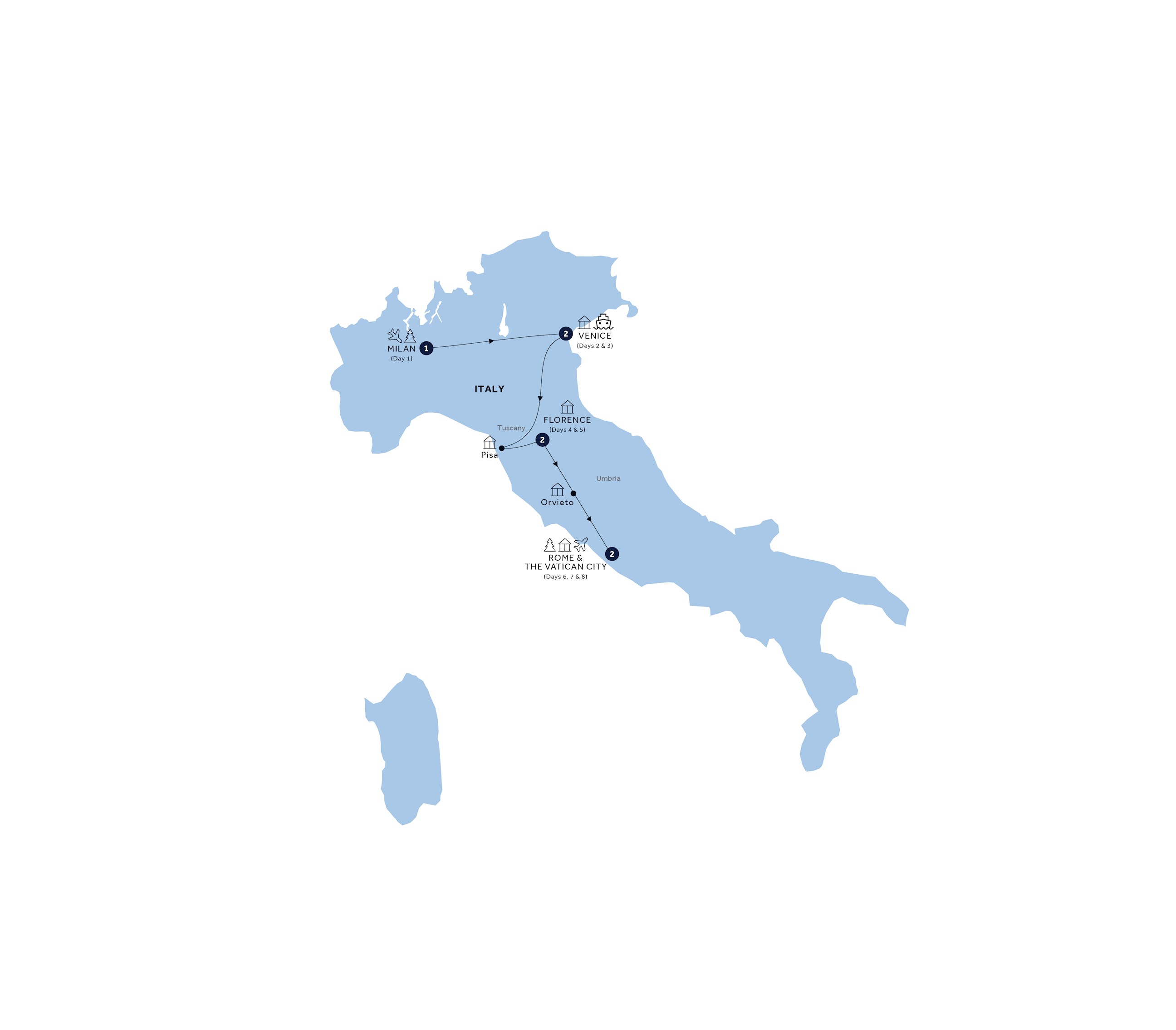 tourhub | Insight Vacations | Italian Intermezzo - Classic Group, Winter | Tour Map