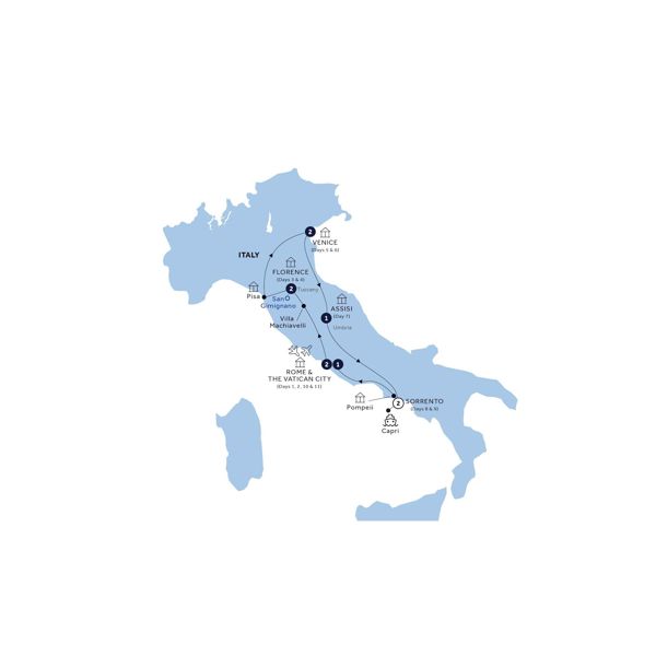 tourhub | Insight Vacations | Best of Italy - Classic Group, Summer | Tour Map
