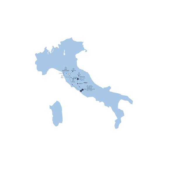 tourhub | Insight Vacations | Country Roads of Umbria & Tuscany - Classic Group | Tour Map