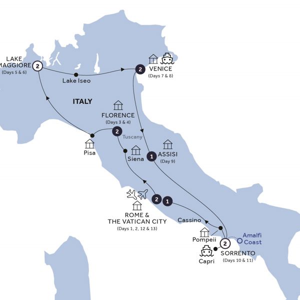 tourhub | Insight Vacations | Italian Escapade - Classic Group | Tour Map