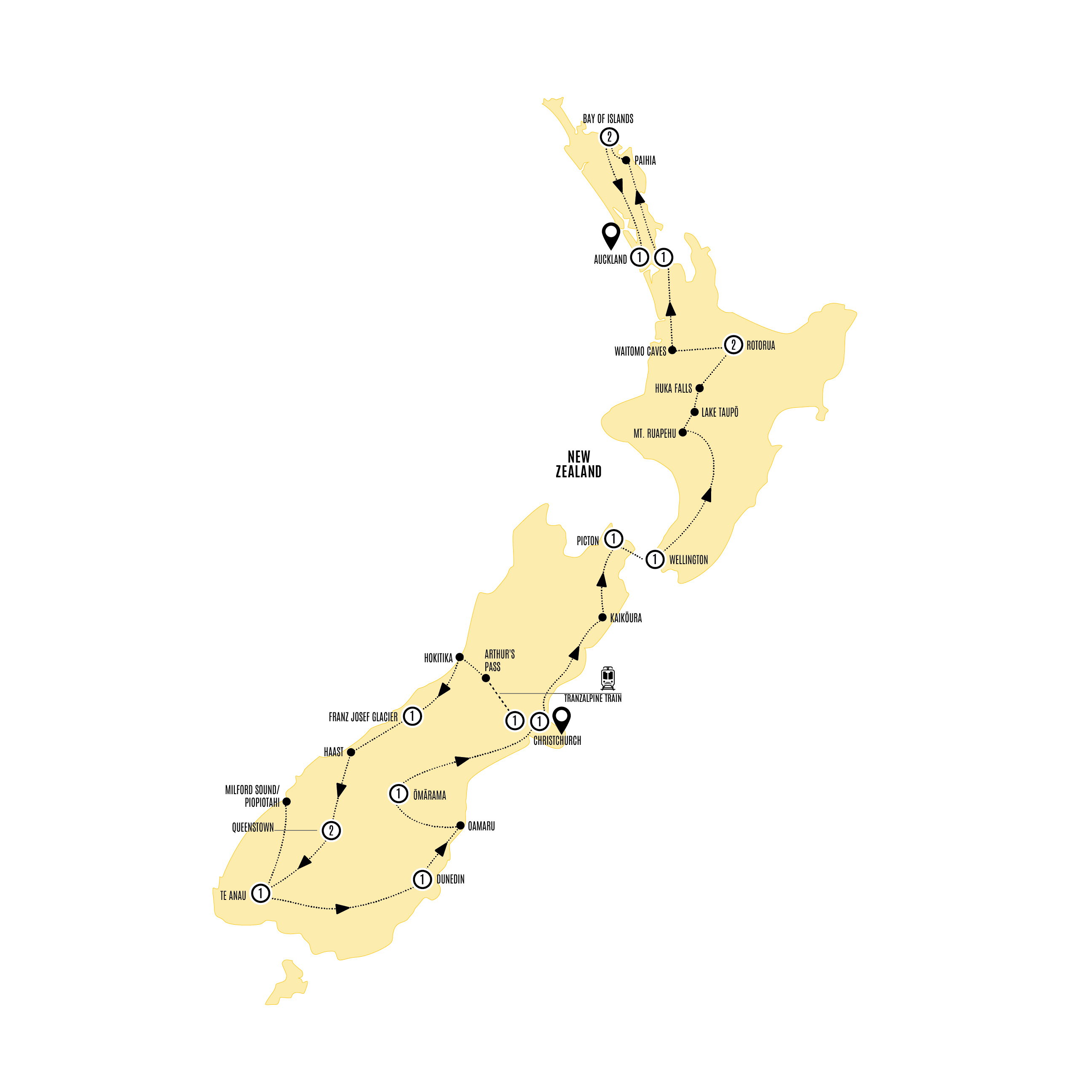 Map of New Zealand Magic from Costsaver