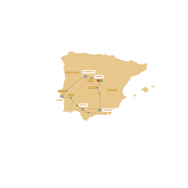 Amazing Spain and Portugal Itinerary Map