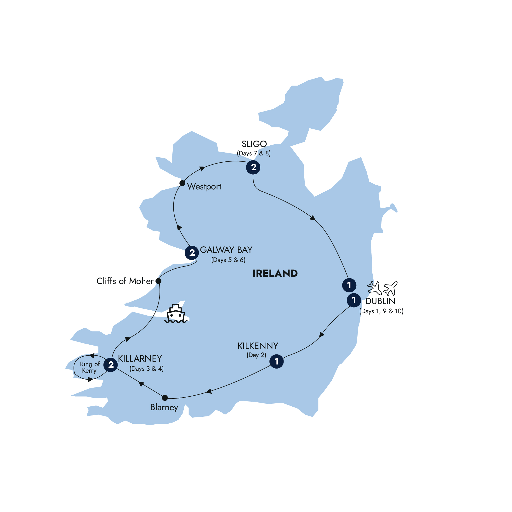 tourhub | Insight Vacations | Scenic Ireland - Classic Group | Tour Map