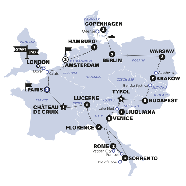 European Vistas Map