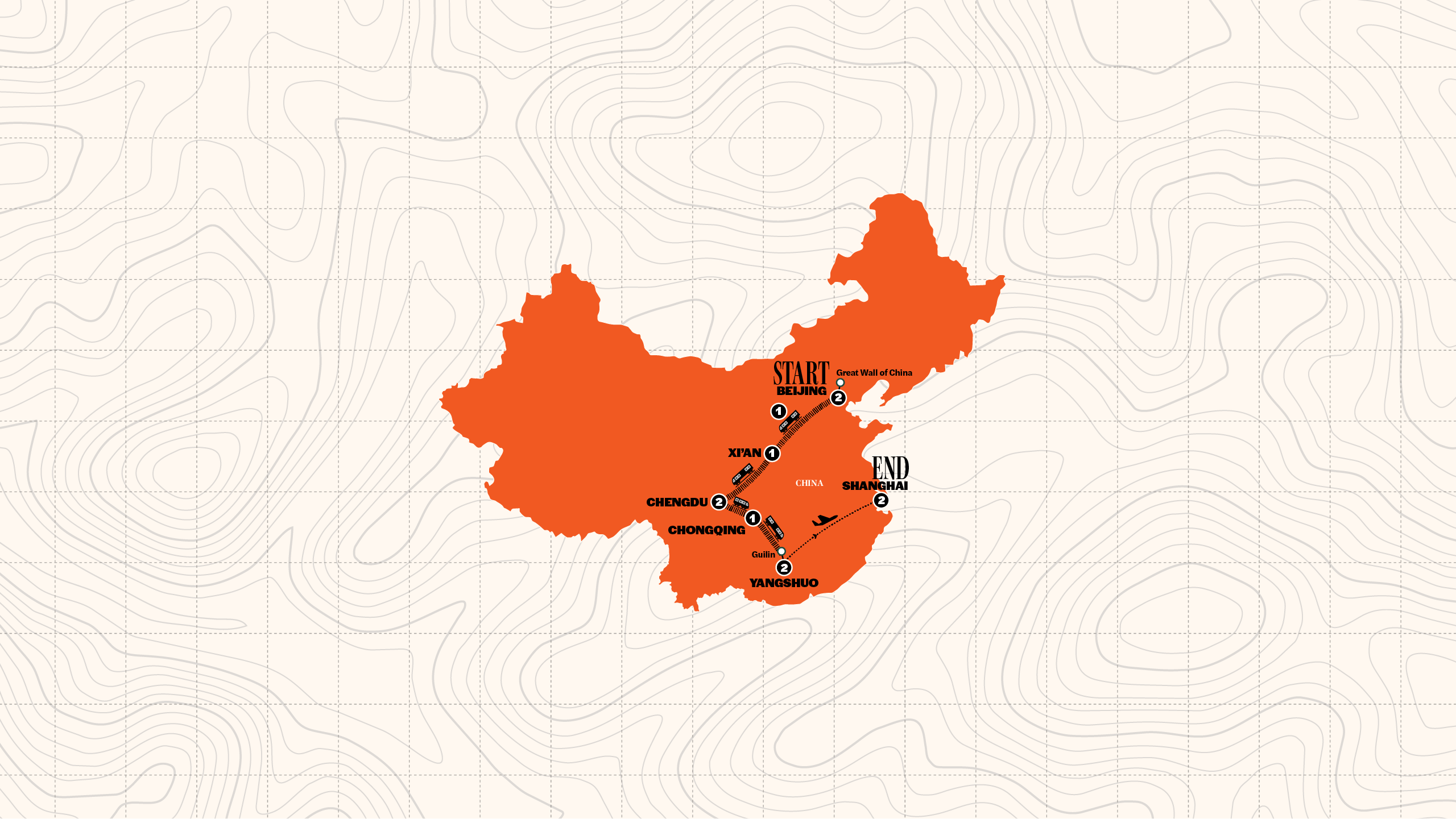 Map of Best of China | 2028/2029 from Contiki