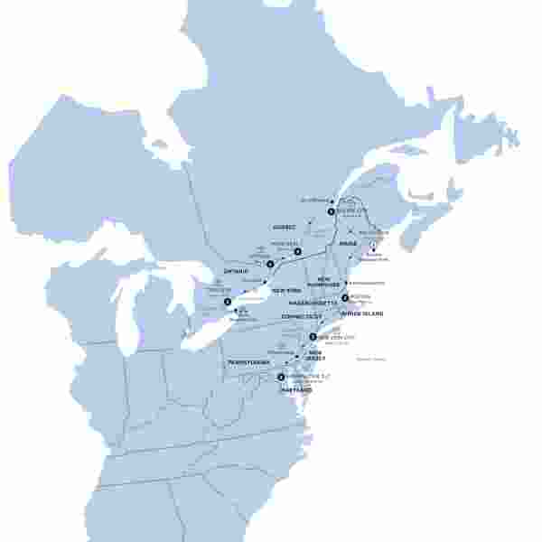 tourhub | Insight Vacations | Best of Eastern Canada & USA | Tour Map