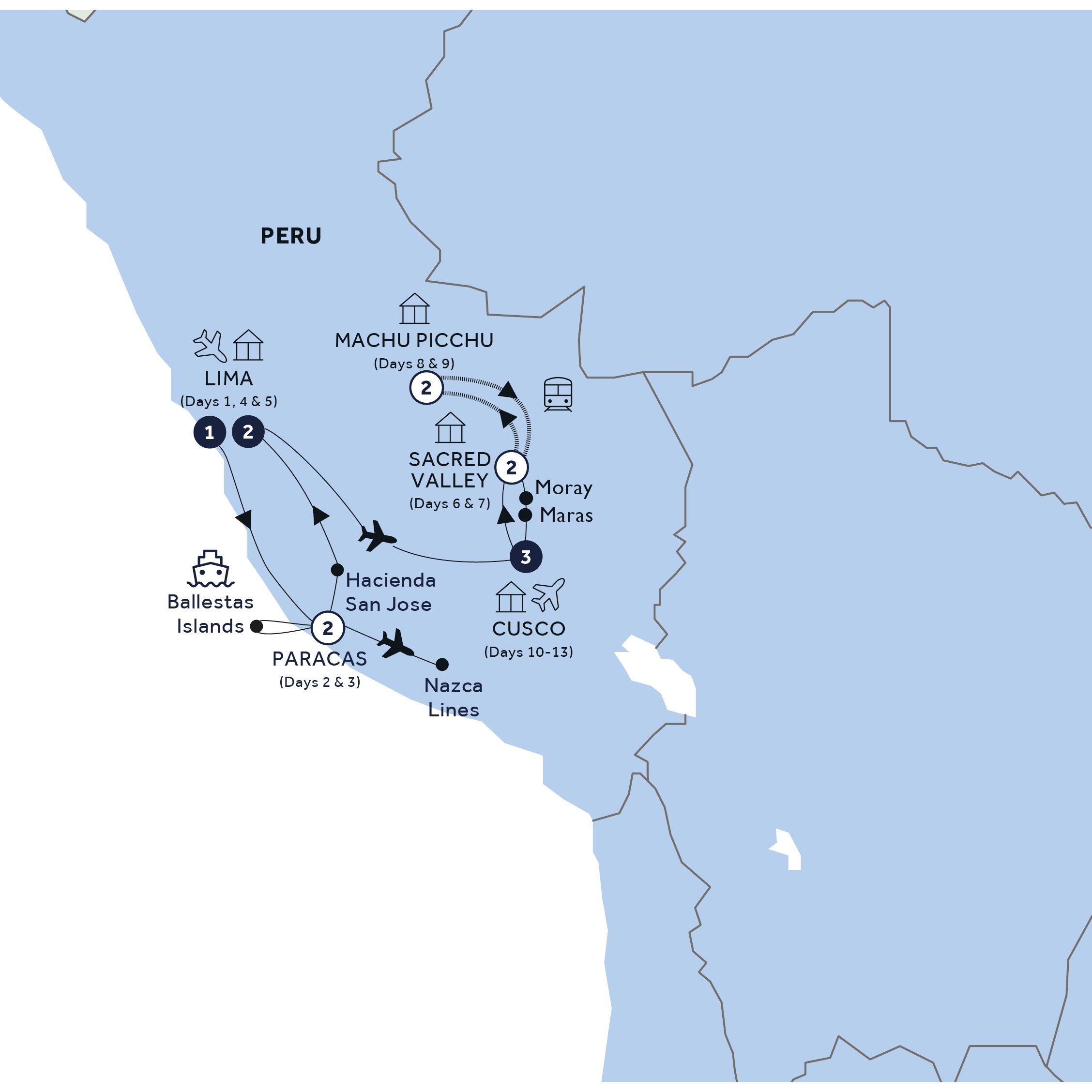 tourhub | Insight Vacations | Peru with Machu Picchu & the Nazca Lines - Classic Group | Tour Map