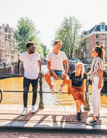 A Dutch Canal In Amsterdam, Netherlands