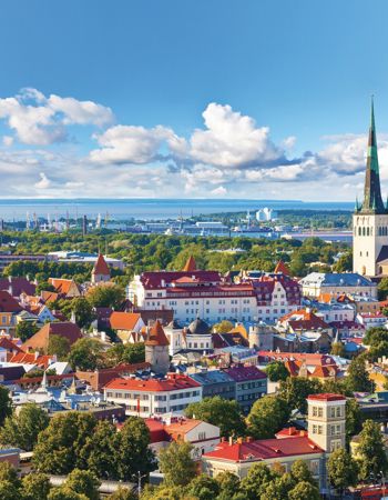 Skyline of Old Town in Tallinn, Estonia