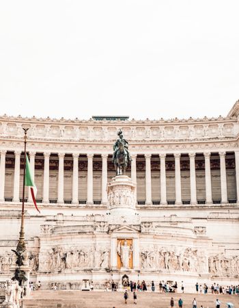 The Victor Emmanuel Monument in Rome, Italy