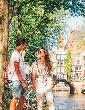 A Dutch Canal In Amsterdam, Netherlands