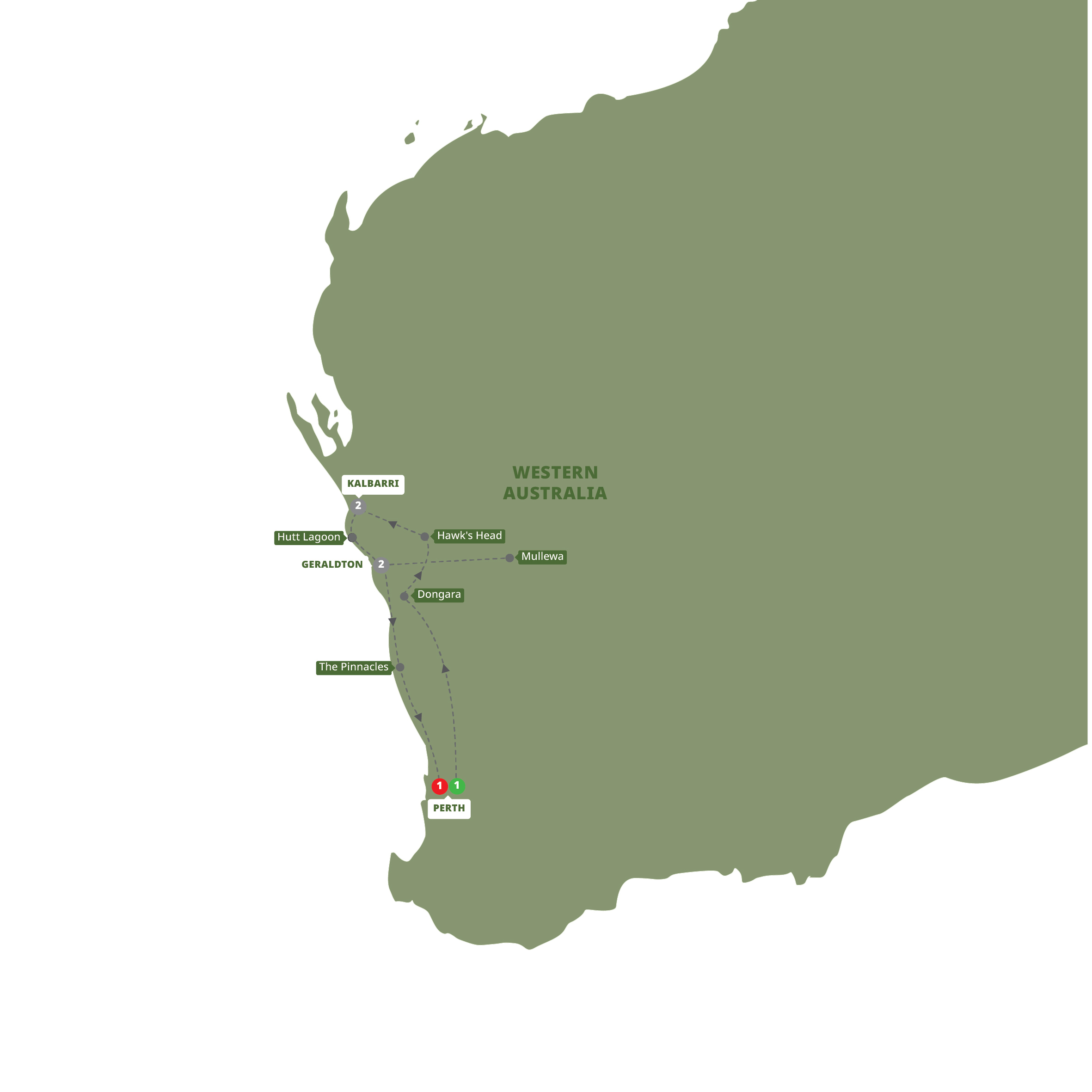Map of Wildflower Wanderer from Trafalgar