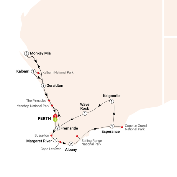 Western Wonderland Itinerary Map