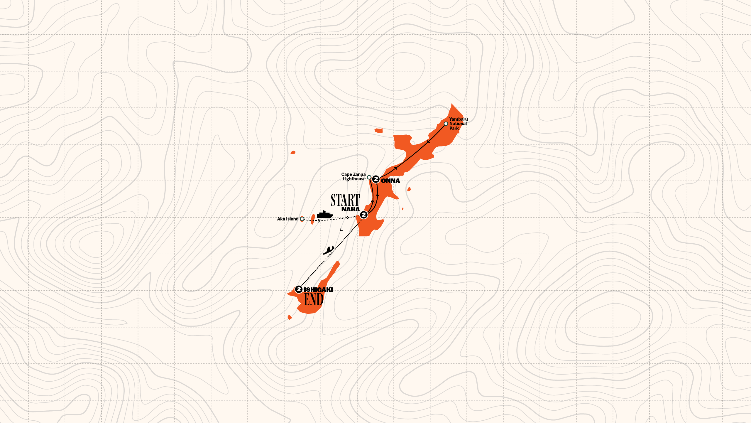 Map of Active Okinawa from Contiki
