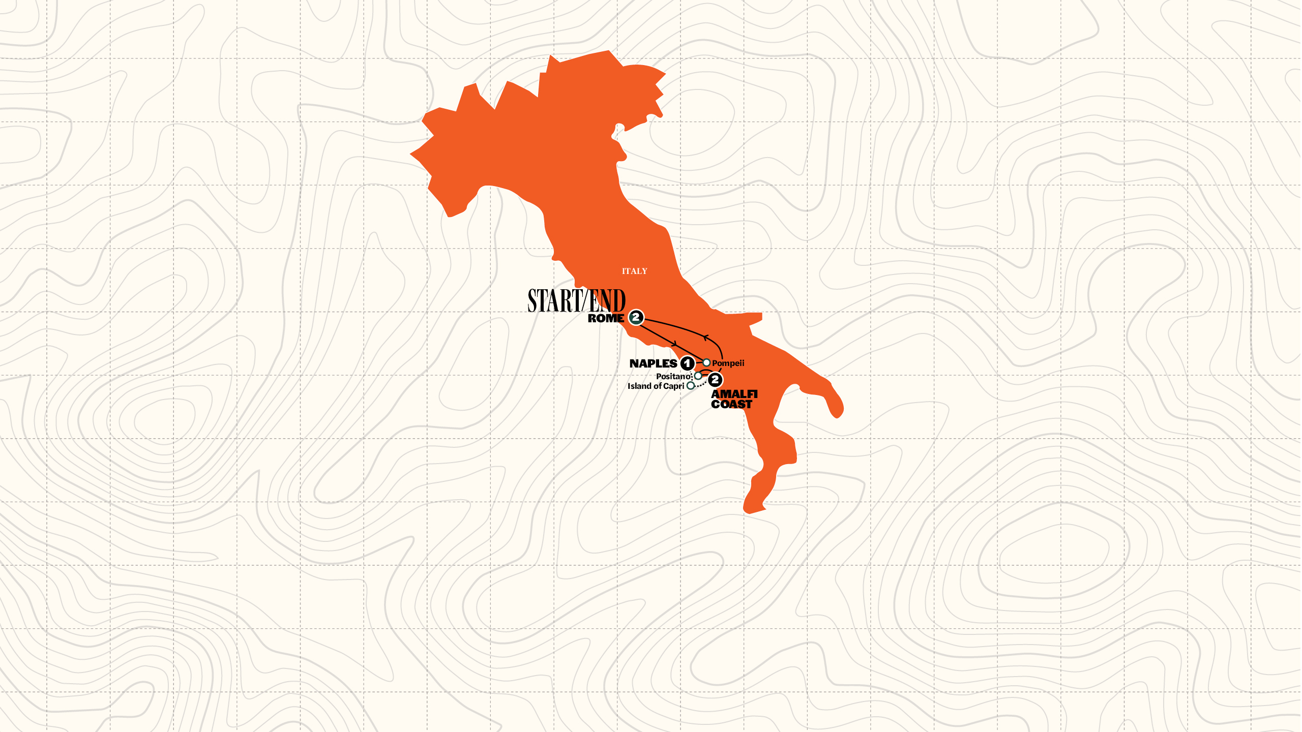 Map of Amalfi Coast | Summer | 2026 from Contiki