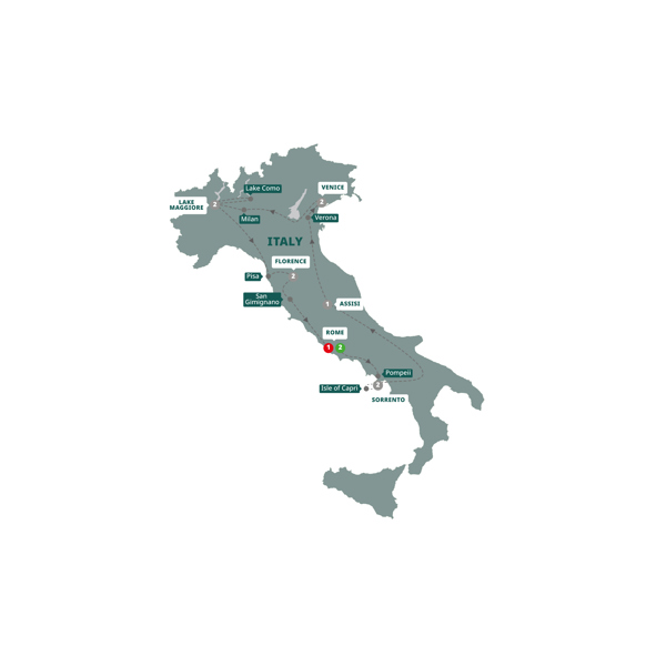 Best of Italy Itinerary Map
