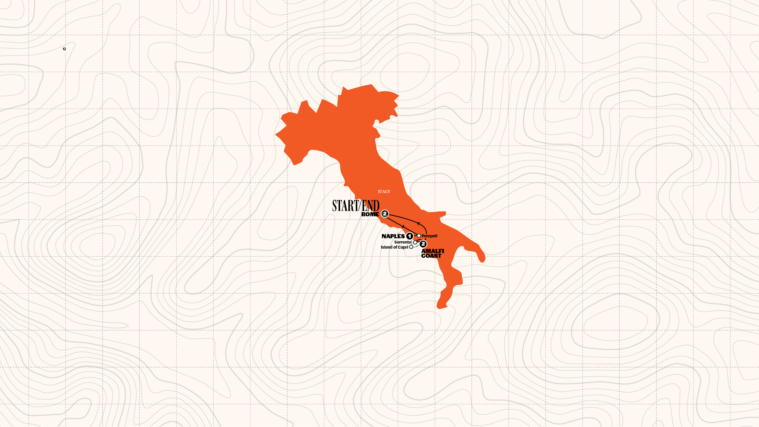 Map of Amalfi Coast | Classic | Winter | 26/27 from Contiki